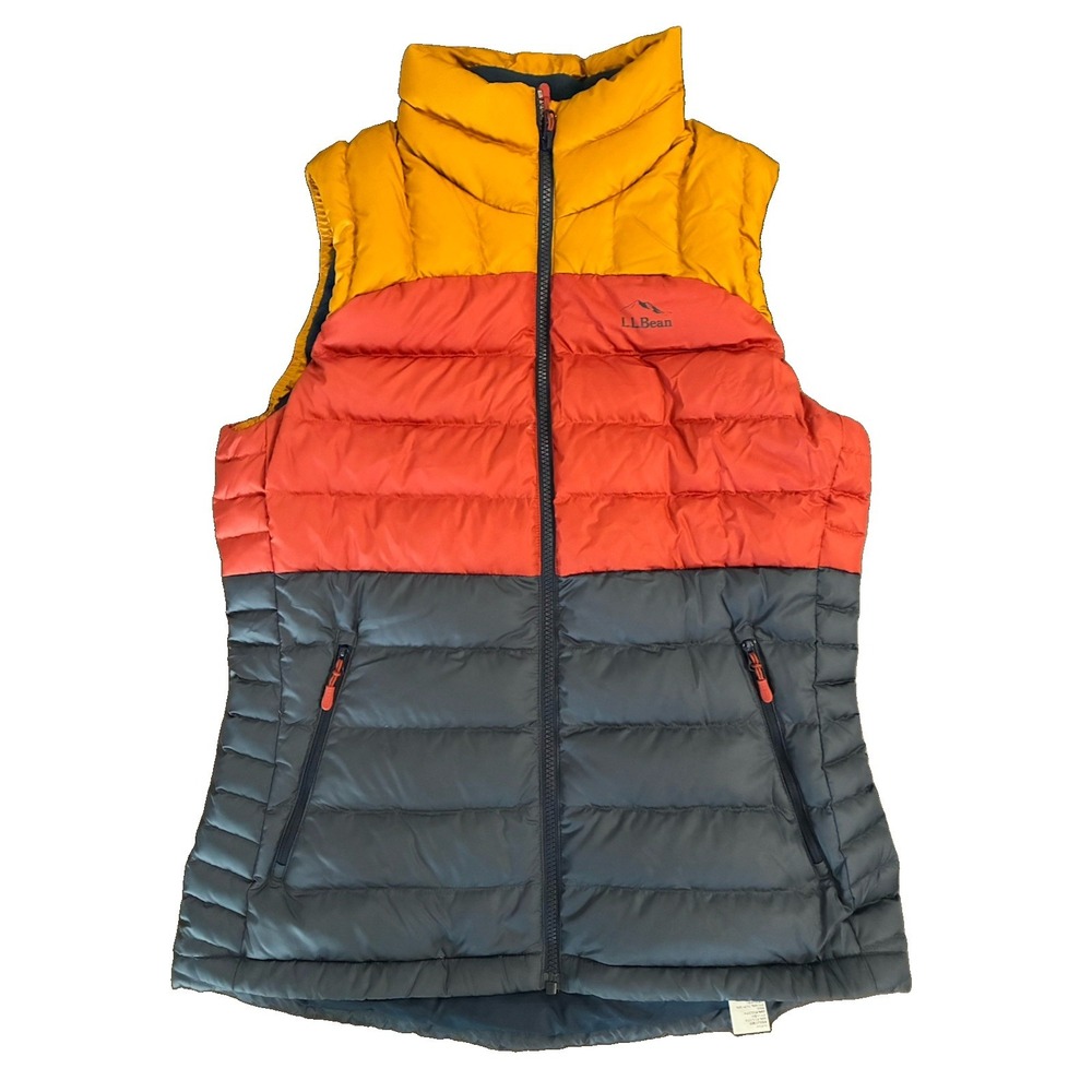 L.L. Bean Downtek Colorblock Down Vest. Womens Size Small Reg. NWOT. Full Zip